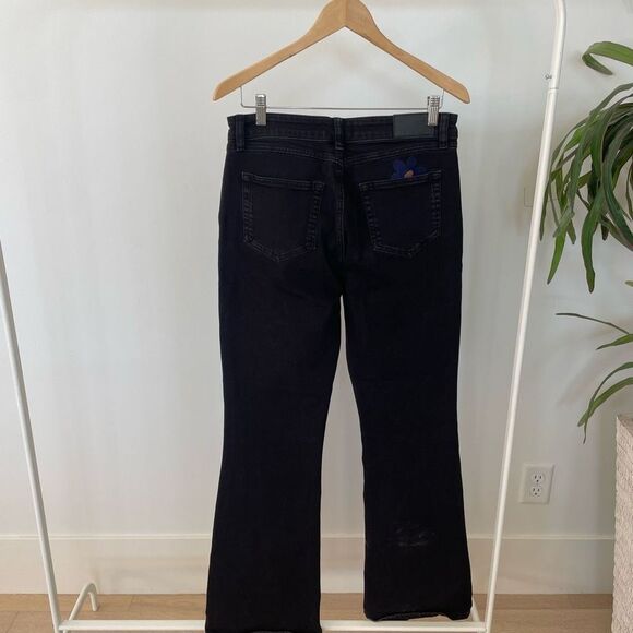 Desigual Black Jeans with Embroidered Purple Daisy - Picture 5 of 6